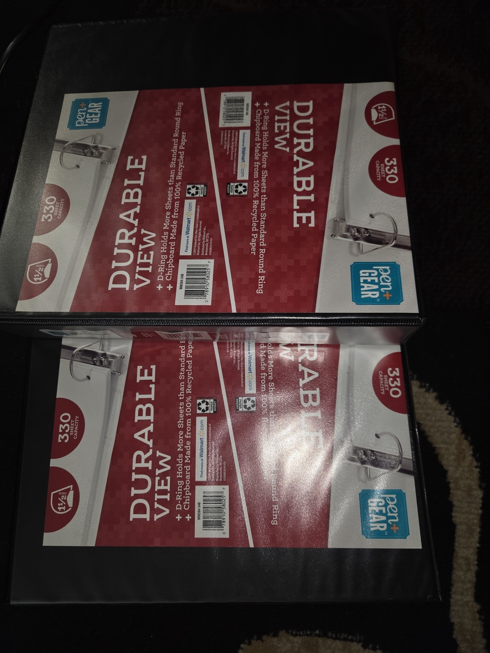 Durable View 3-Ring Binder in Black, Pack Of 2 - Picture 2 of 3